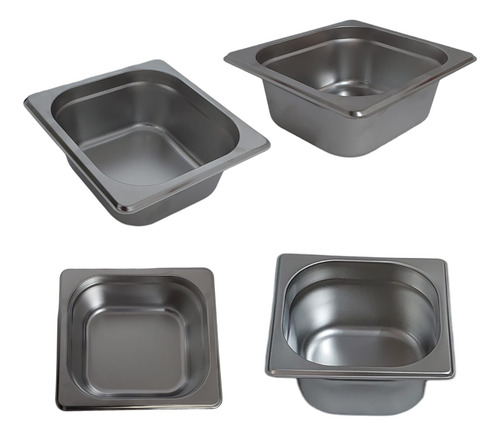 Kit De 8 Cubas Gastronômicas Sem Tampa Buffet Inox 1/6 100mm