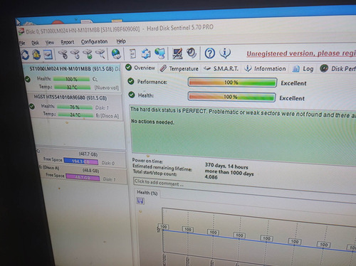 Imagen 5 de 6 de Disco Duro Hgst De 1 Tb Con 76% De Vida Checado