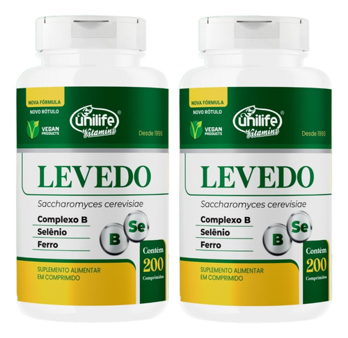 Kit 2 Un Levedo De Cerveja Complexo B 450mg 400 Comp Unilife