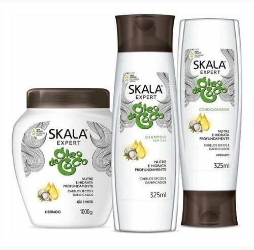 Pack Shampoo Acondicionador Y Mascarilla Skala Oleo De Coco 