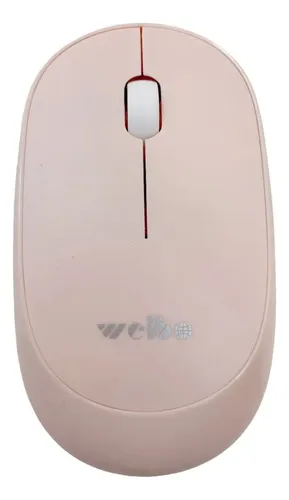 Mouse Óptico Inalámbrico Celeste Rosa Pastel Usb Rosa