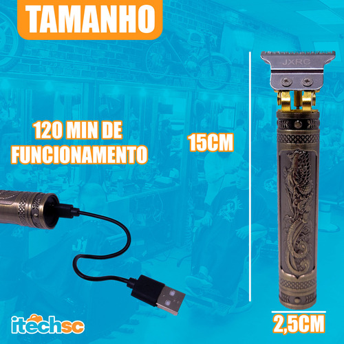 Maquininha De Cortar Cabelo Dragã Profissional Dourado-escuro