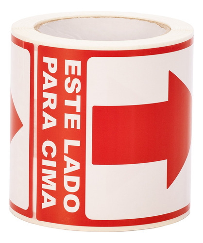 200 Etiquetas Seta Este Lado Para Cima - 100 X 150mm F:65 Vermelho Seta