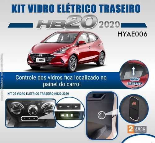 Kit Vidro Eletrico Hb20 2020 Tragial Portas Traseiras