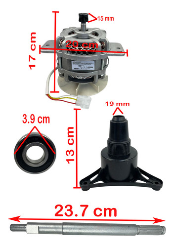 Motor Kit Reparación Flecha Poste Balero Lav Sirve Acros