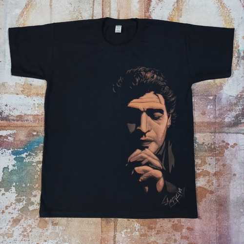 Remera Artesanal De Maradona, Pintada A Mano.