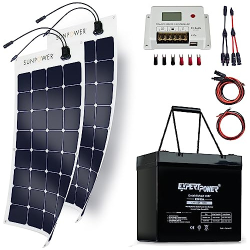 Kit Solar Expertpower: Panel Flexible Sunpower De 100 W, Bat