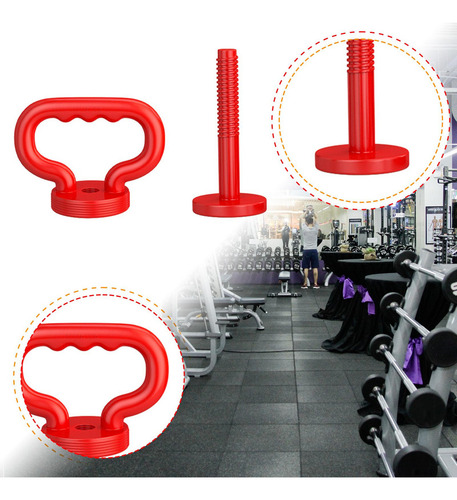 Mango De Kettlebell Ajustable Convertidor De Mancuernas Rojo