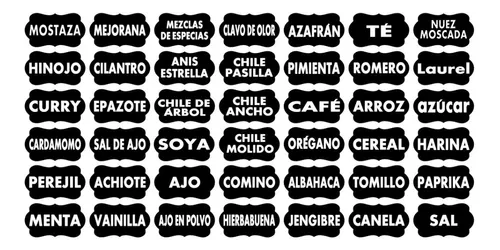 Etiqueta para frascos de cocina  Etiquetas de frascos de especias, Etiquetas  para frascos, Stickers para frascos