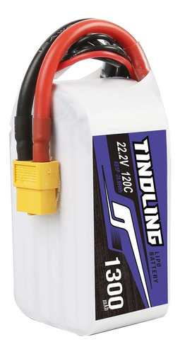 Bateria Lipo 22.2v 1300mah 120c 6s Xt60 Plug Tindling