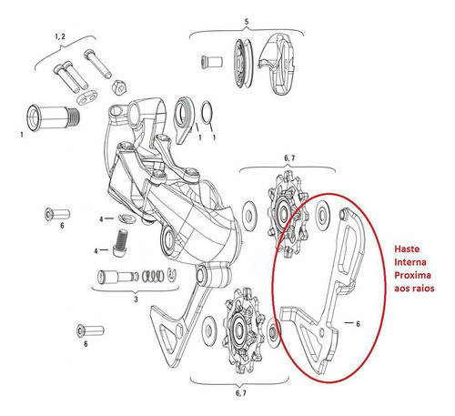 Haste Interna Câmbio Traseiro Shimano Xtr Rd-m980 Gs 10v