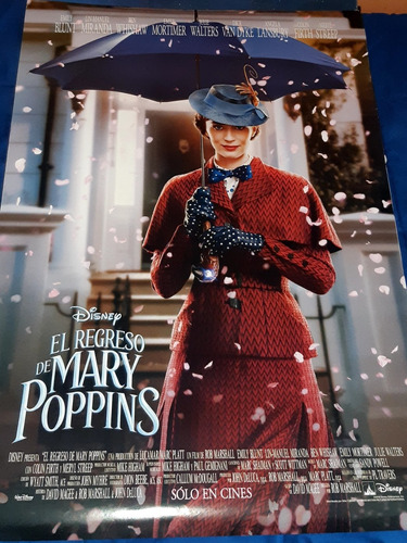 Poster Original De Cine/ El Regreso  De Mary Poppins/ 2018/ 