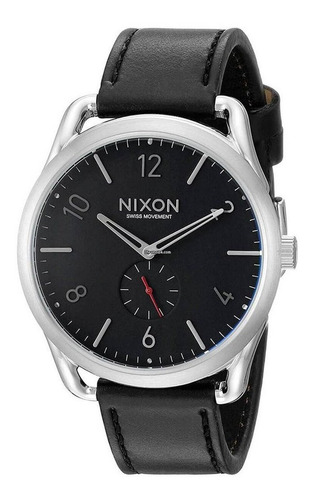 Reloj Nixon A465008 Cuadrante Acero Malla De Cuero 10 Atm