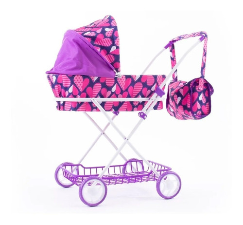 Imagen 4 de 7 de Juguete Coche Cuna De Muñecas Rainbow Rosa Toys 9325
