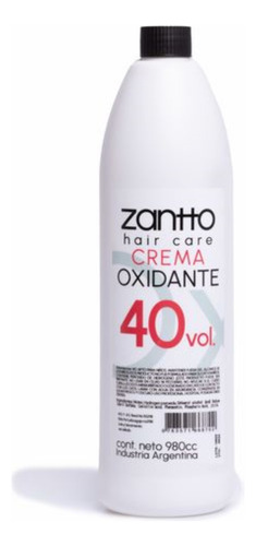 Crema Oxidante 40 Volumenes 980cc Zantto