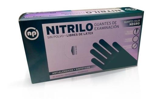 Guantes Nitrilo Negros Np | 100 Unidades | Talles S-m-l-xl