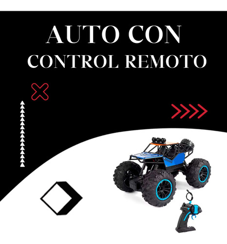 Auto Camioneta Radio Control Remoto 4x4 Monster Truck Alumin Azul Auto