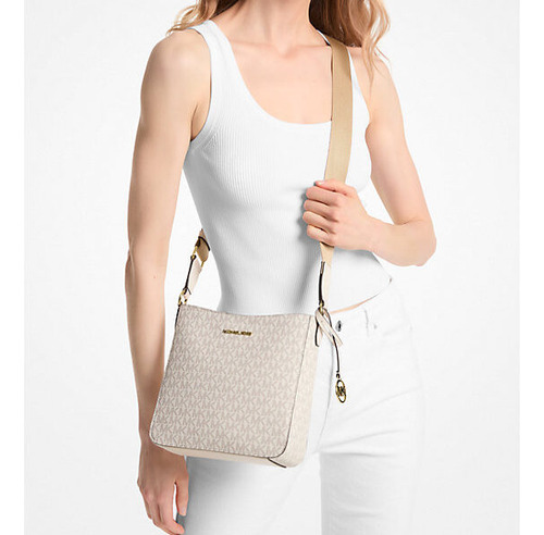 Crossbody Michael Kors Vainilla Con Print Cuadrado Cod. 7100