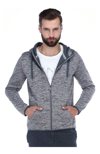 Sudadera Casual Para Hombre Jaspe Con Gorro Generra  828855