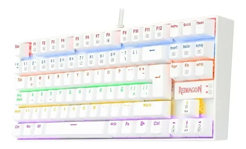 Teclado Mecánico Redragon Kumara Rainbow K552-kr-sp Teclado Blanco Idioma Español Latinoamérica