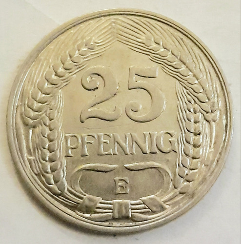 25 Pfennig E Deutsches Reich 1910 Moneda Alemania Coin Rara