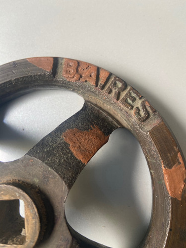 Volante Antiguo De Maquina En Bronce- Diametro 13 Cm (Usado)