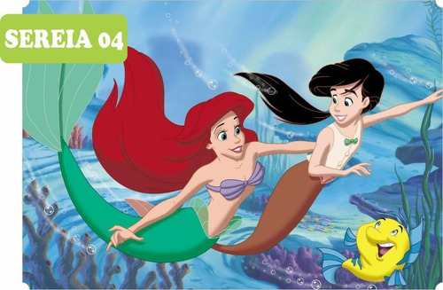 Imagem 5 de 6 de Adesivo Papel De Parede Infantil Pequena Sereia Ariel 5m²
