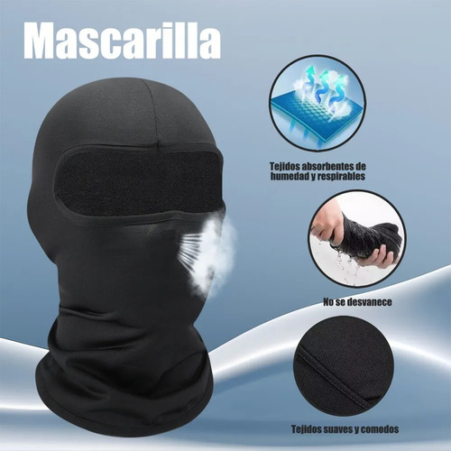 Bandana Pasamontañas Balaclava Táctico Máscara Moto 10 Pack Negro Un Solo Orificio