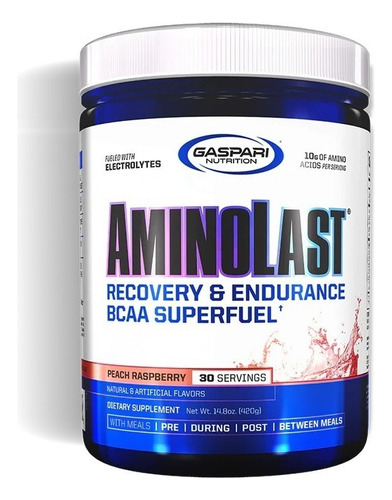 Aminoacidos Aminolast Gaspari 420grs 30srv Sabor Peach Raspberry