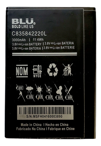 Pila Bateria Ion Litio Blu C835842220l J4 J170eq