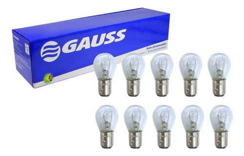 Kit 10 Lampadas 21/5w 2 Polos 12v Gauss 1034 - Gl1034