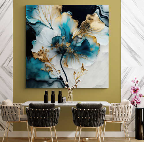 Cuadro Lienzo Tayrona Store Pintura Flores 001 60x60cm