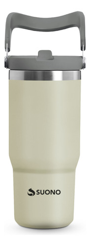Vaso Térmico Suono De Acero Inoxidable Con Manija 900ml Color Beige