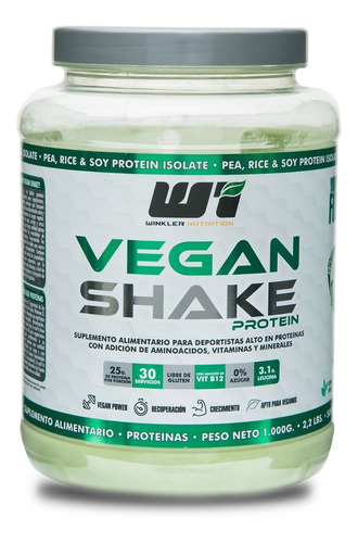 Vegan Shake 1kg Proteina 100% + B12 Winkler Envío Gratis 