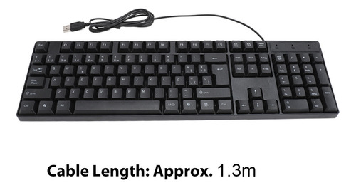 Teclado Usb Con Cable K1800, Idioma Minoritario, 104 Teclas,