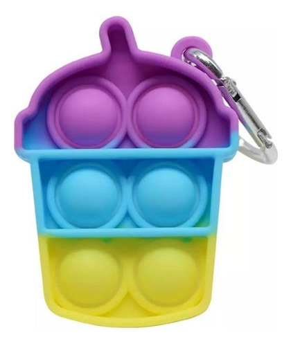 Pop It Fidget Toy Pop Bubble Mini Chaveiro Cup Cake Roxo