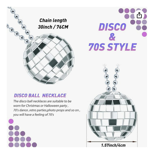 Collar Bola Retro Discoteca Hora Loca Disco Blin $ Blings