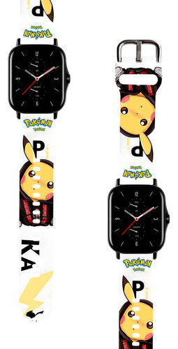 Correa Compatible Para Amazfit Gts 2 Pikachu Urbano Blanco