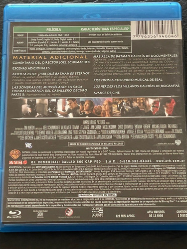 Batman Forever (batman Eternamente) Blu Ray (Usado)