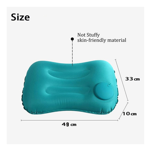 Apta Para El Camping Y La Playa Almohada Hinchable Color Negro