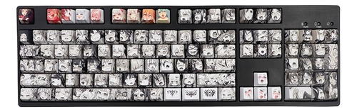 Pbt 108 Key Ahegao Keycap Dye Sublimação Oem Perfil Anime