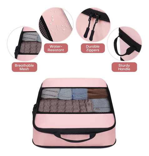 Travel Packing Cubes Sdgfui 6 Pcs Set Lightweight Pink