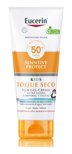 Eucerin Protector Solar Kids Fps 50+ Toque Seco X 200 Ml
