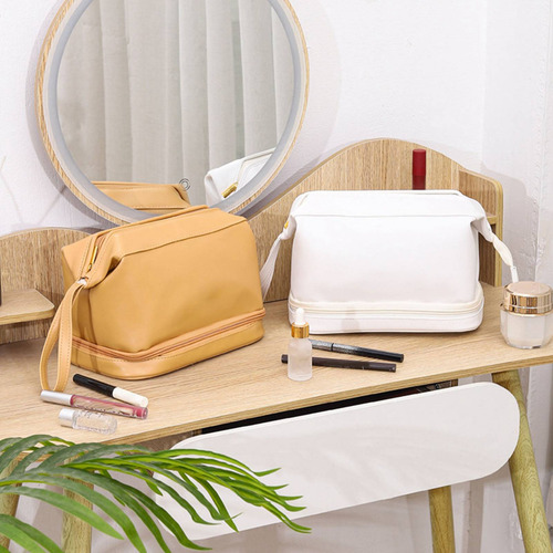 Bolsa De Maquillaje De Doble Capa Para Mujer De Gran Capacid