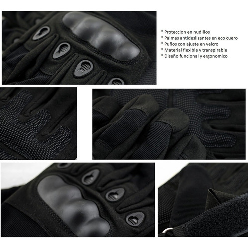 Imagen 2 de 6 de Guante Moto Tactica Con Proteccion Reforzados Con Goma