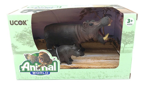 Playsets animal world hipopótamo pack x 2