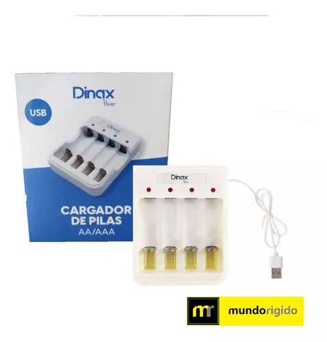 CARGADOR DE PILAS DINAX USB P/4 PILAS (AA Y AAA) DXCARAUT