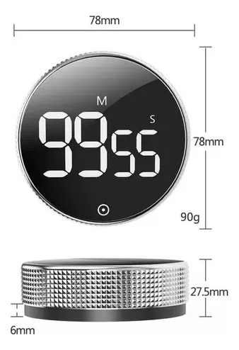 Temporizador Digital De Cocina Magnético Con Pantalla Lcd