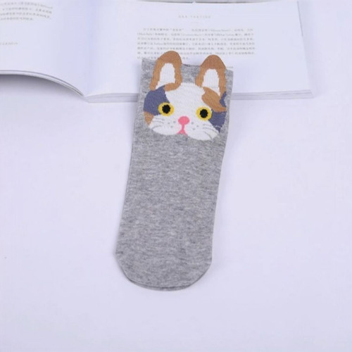 Tines Kawaii Calcetines De Perrito Tines De Perrito 3 Piezas Variados Estampado Único