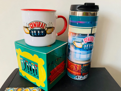 Taza Vintage+termo Serie Friends Color Verde